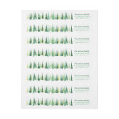 クリスマスの常緑樹の雪片の冬場面 ラップアラウンドラベル (シート)