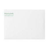 クリスマスの常緑樹の雪片の冬場面 ラップアラウンドラベル (正面)