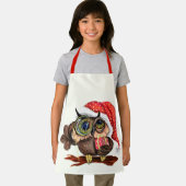 クリスマスの帽子とプレゼントに可愛いベビーフクロウおもしろい- エプロン (インサイチュ)
