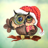 クリスマスの帽子とプレゼントに可愛いベビーフクロウ ウィンドウサイン (シート3)