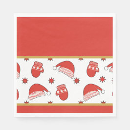 クリスマスの帽子とミトン スタンダードランチョンナプキン