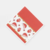 クリスマスの帽子とミトン スタンダードランチョンナプキン (角)