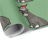 クリスマスの帽子のおもしろいなシュナウツァー ラッピングペーパー (ロールコーナー)