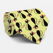 クリスマスの帽子の黒猫 ネクタイ (ロール)