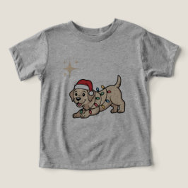 クリスマスの帽子をかぶったキャラクターの犬