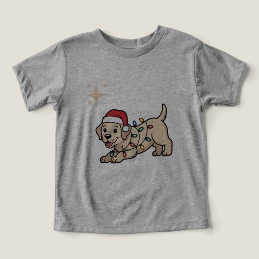 クリスマスの帽子をかぶったキャラクターの犬 (デザイン正面)