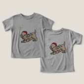 クリスマスの帽子をかぶったキャラクターの犬 (デザイン正面&裏面)