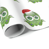 クリスマスの帽子をかぶった可愛い小さなタコ ラッピングペーパー (ロールコーナー)