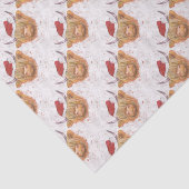 クリスマスの帽子を持つクリスマスの鳴き声の高地牛 薄葉紙 (詳細)