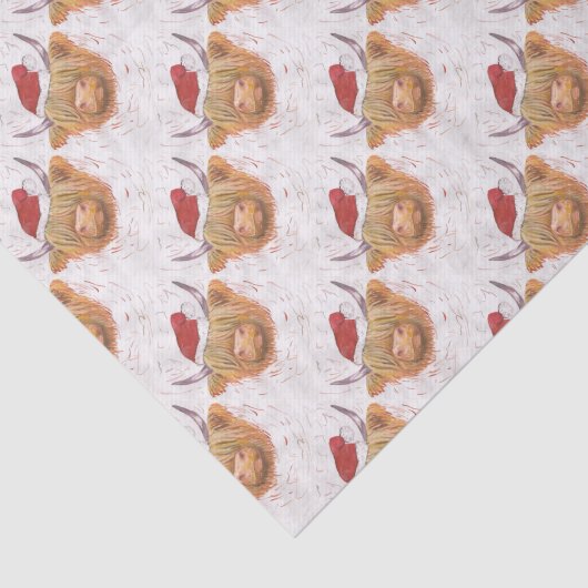 クリスマスの帽子を持つクリスマスの鳴き声の高地牛 薄葉紙 (詳細)