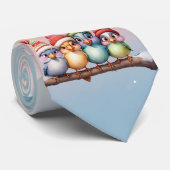 クリスマスの帽子を持つ可愛いファンタジー鳥。 ネクタイ (ロール)