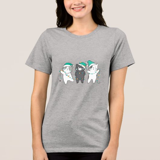 クリスマスの帽子、クリスマスライト トライブレンドＴシャツ (正面)