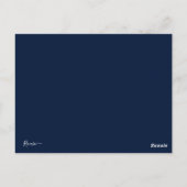 クリスマスの平和とタイポグラフィの写真（青い背中） ポストカード (裏面)