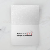 クリスマスの平和とホワイト鳩が地球に カード (内部)