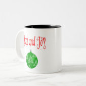 クリスマスの平和と喜び ツートーンマグカップ (正面左)