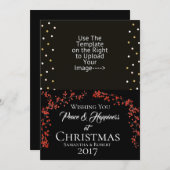 クリスマスの平和と幸福を祈る –  シーズンカード (正面/裏面)