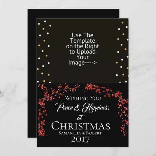 クリスマスの平和と幸福を祈る – シーズンカード (正面/裏面)