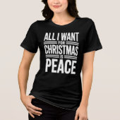 クリスマスの平和の引用 トライブレンドTシャツ (正面)