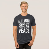 クリスマスの平和の引用 トライブレンドTシャツ (正面全面)