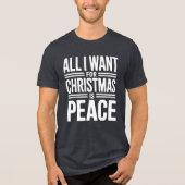 クリスマスの平和の引用 トライブレンドTシャツ (正面)