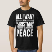 クリスマスの平和の引用 Tシャツ (正面)
