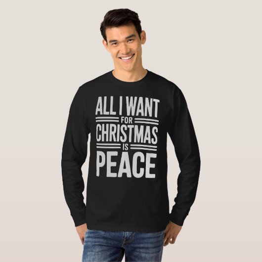 クリスマスの平和の引用 Tシャツ (正面フル)