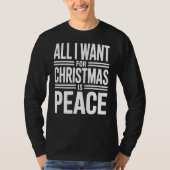 クリスマスの平和の引用 Tシャツ (正面)
