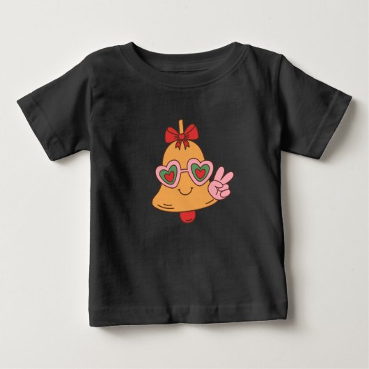 クリスマスの平和の鐘 ベビーTシャツ (正面)