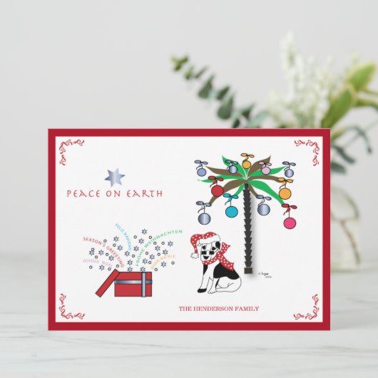 クリスマスの平和 – 多言語の休日 シーズンカード (スタンド正面)
