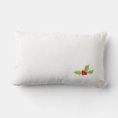 クリスマスの平和。愛.喜び。ファミリ名ホリー ランバークッション (裏面)