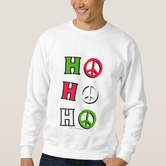 クリスマスの平和"ho ho ho" -セーター スウェットシャツ (正面)
