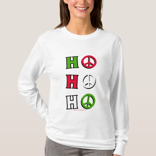 クリスマスの平和"ho ho ho" -セーター tシャツ (正面)