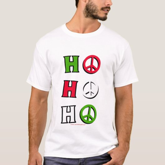 クリスマスの平和"ho ho ho" -ワイシャツ tシャツ (正面)