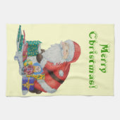クリスマスの幸せなかわいいサンタラッピング物 キッチンタオル (横)