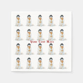 クリスマスの幸せな笑顔の雪だるま雪のシーン スタンダードカクテルナプキン (正面)