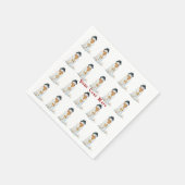 クリスマスの幸せな笑顔の雪だるま雪のシーン スタンダードカクテルナプキン (角)