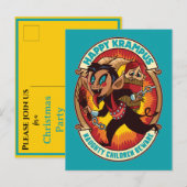 クリスマスの幸せクランプスいけなの子供たちに注意 インビテーションポストカード (正面/裏面)