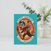 クリスマスの幸せクランプスいけなの子供たちに注意 インビテーションポストカード (スタンド正面)