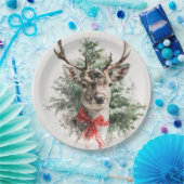 クリスマスの幻想的なシカの紙皿 ペーパープレート (パーティー)