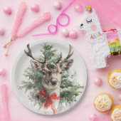 クリスマスの幻想的なシカの紙皿 ペーパープレート (パーティー)
