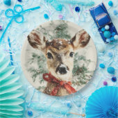 クリスマスの幻想的なシカの紙皿 ペーパープレート (パーティー)