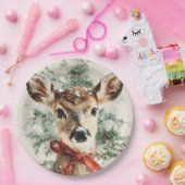 クリスマスの幻想的なシカの紙皿 ペーパープレート (パーティー)