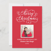 クリスマスの幻想的なスクリプトオーバーレイ シーズンカード (裏面)