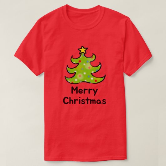 クリスマスの幻想的なツリー デザイン Tシャツ (デザイン正面)