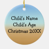 クリスマスの幼児の女の子の円形のオーナメント セラミックオーナメント (裏面)