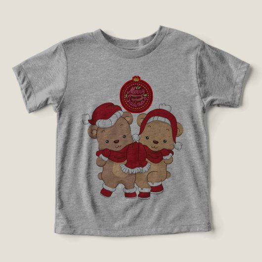 クリスマスの幼児トライブレンドTシャツと結婚 (デザイン正面)