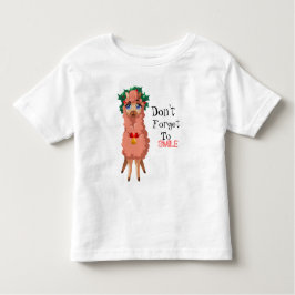 クリスマスの幼児Tシャツにラマ トドラーTシャツ