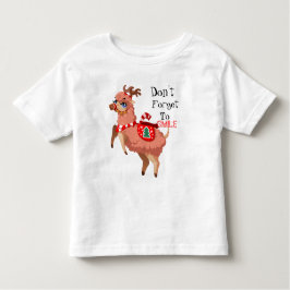クリスマスの幼児Tシャツにラマ トドラーTシャツ