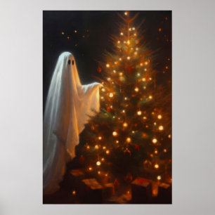 クリスマスの幽霊アートプリント スプーキー ヴィクトリアンホリデー ポスター