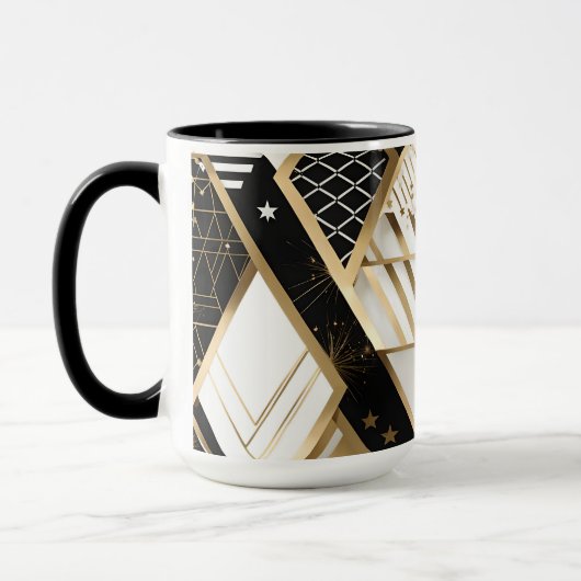 クリスマスの幾何学模様のコーヒーマグ マグカップ (左)